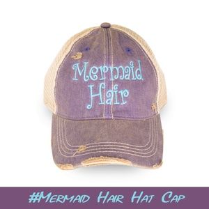 New Mermaid Hair Distressed Trucker Cap in Women